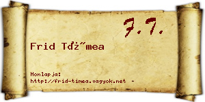 Frid Tímea névjegykártya